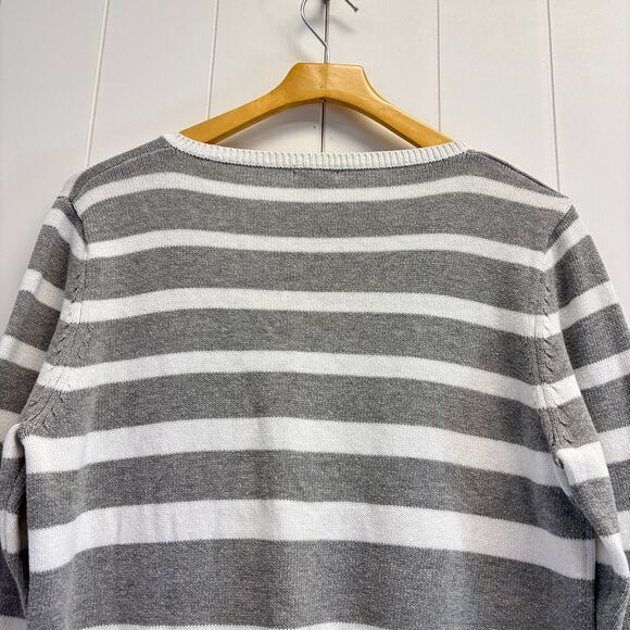 Vintage Boston Proper Striped Box Sweater Women Medium Preppy‎ Hipster Coastal - Picture 9 of 9